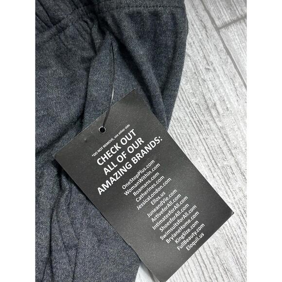 Woman Within 3X 30/32 Lounge Set Top & Pants Dark Gray Plus Size NWT - Picture 8 of 9
